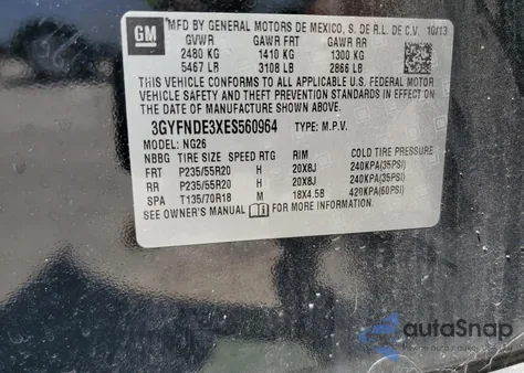 2014 Cadillac Srx Premium Collection из США, поврежденный, VIN 3GYFNDE3XES560964